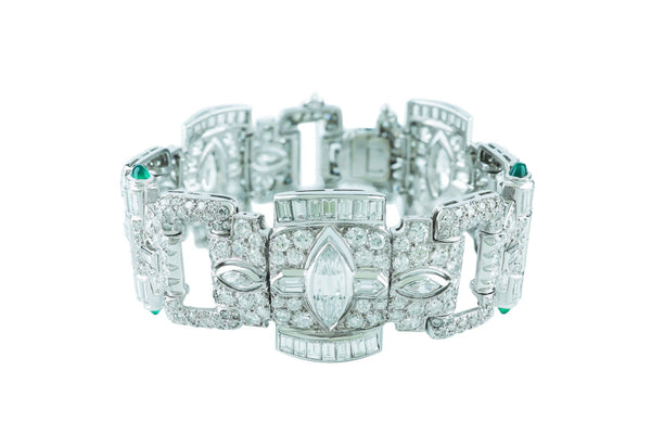 21 ctw Platinum Art-Deco Diamond Bracelet
