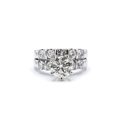 Chunky Round Diamond Wedding Ring Set 4.5 ctw