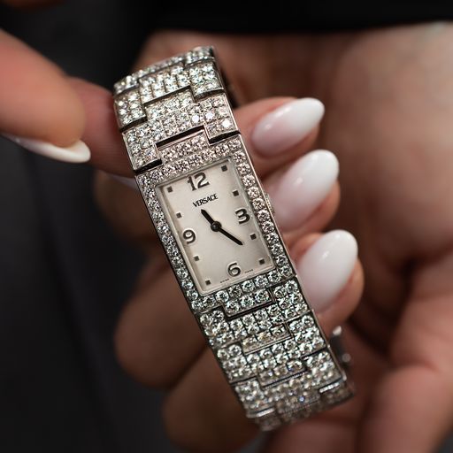 Stainless Steel Diamond Greca Watch