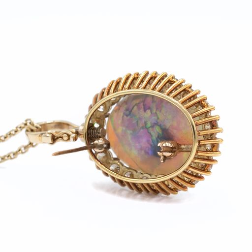 12 ct Opal & Diamond Necklace