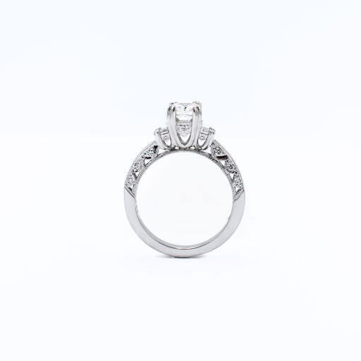 Over 1 ct GIA Certified Radiant Cut Diamond Platinum Engagement Ring