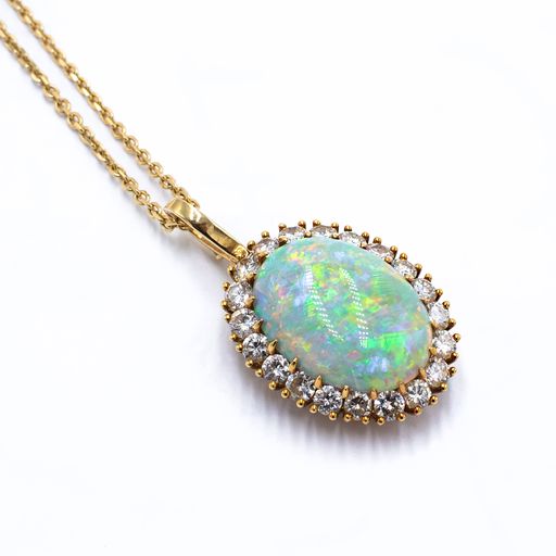 12 ct Opal & Diamond Necklace