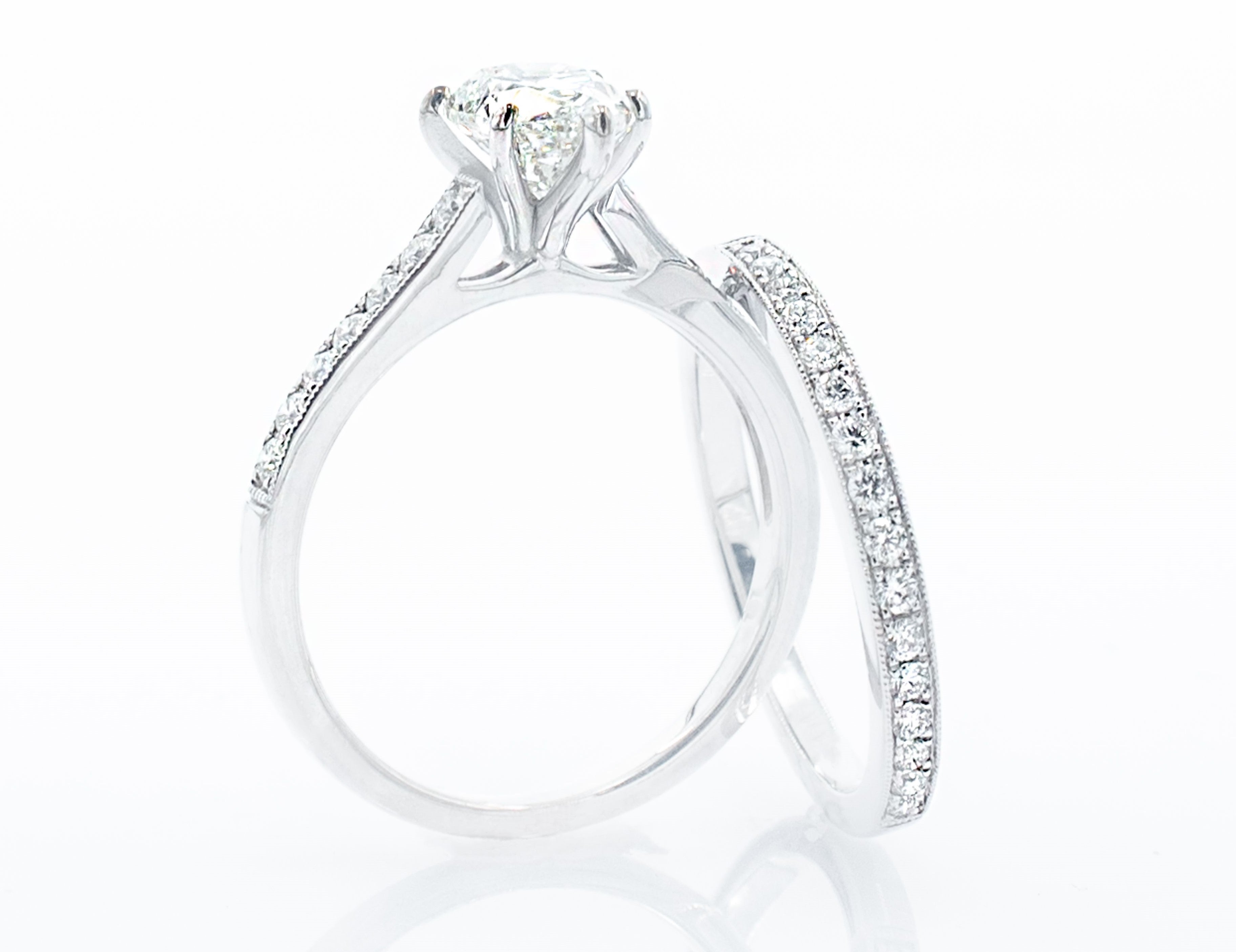 1.5 ct Pear Diamond Wedding Set