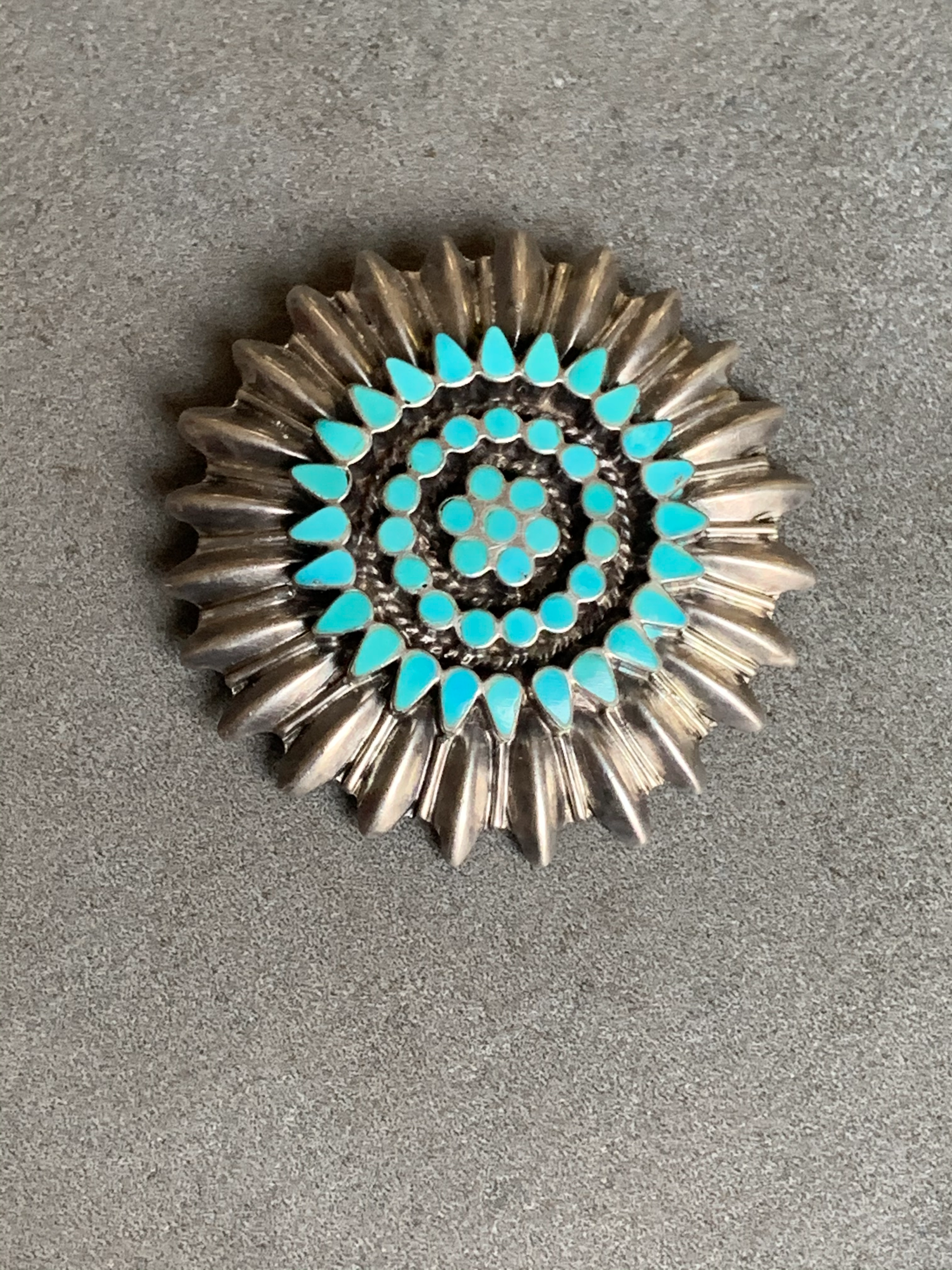 Dishta Sterling Turquoise Pin Pendant