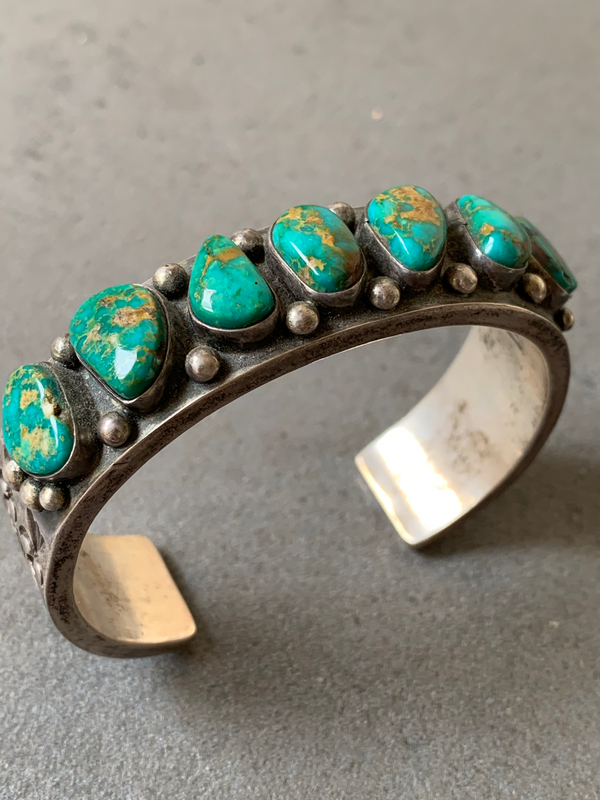 Ernest Roy Begay Navajo Turquoise Sterling Silver Cuff