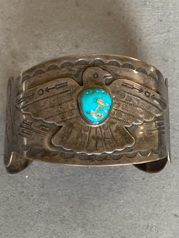 Maisels/Fred Harvey Era Sterling Turquoise Cuff