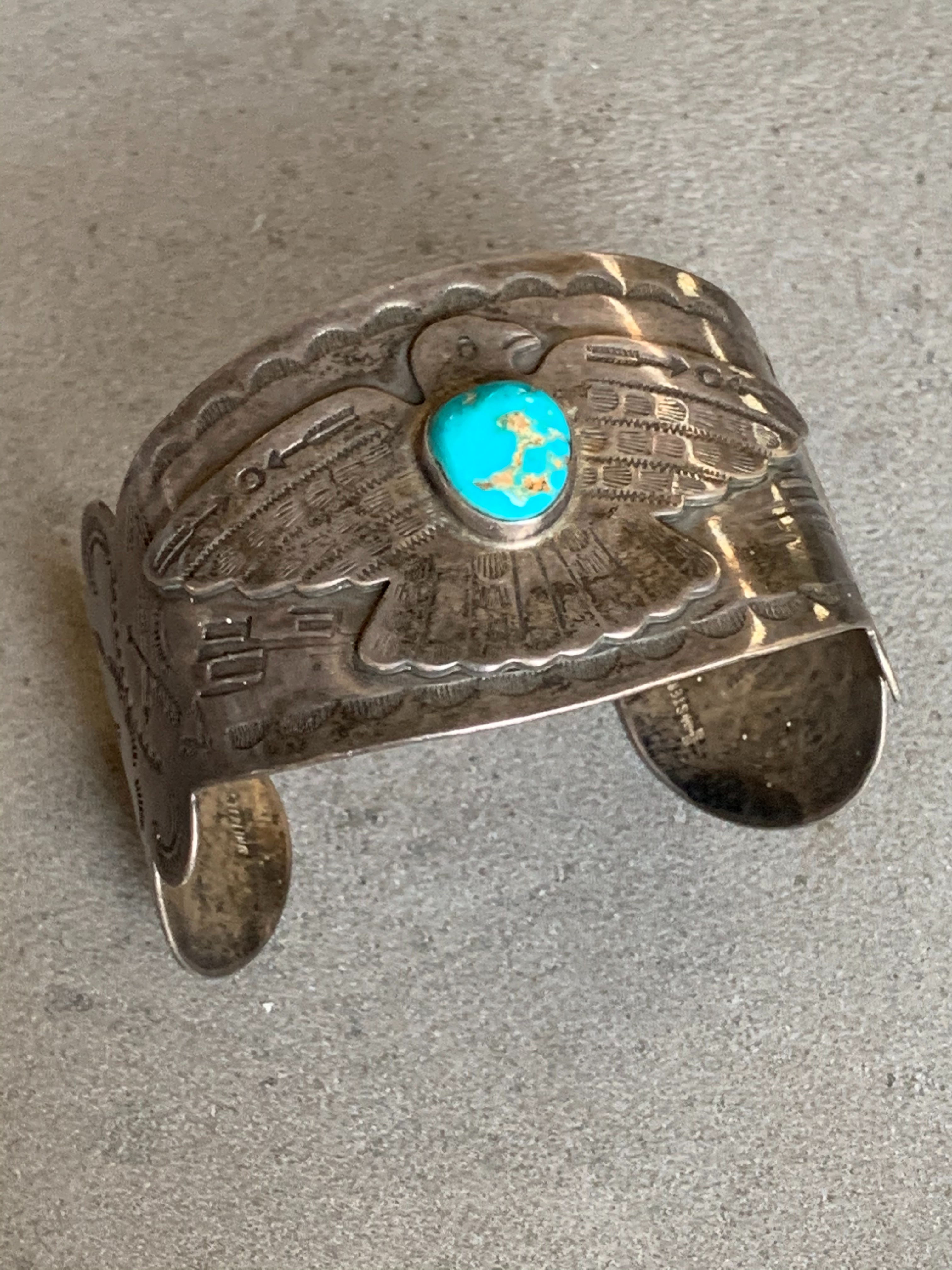 Maisels/Fred Harvey Era Sterling Turquoise Cuff