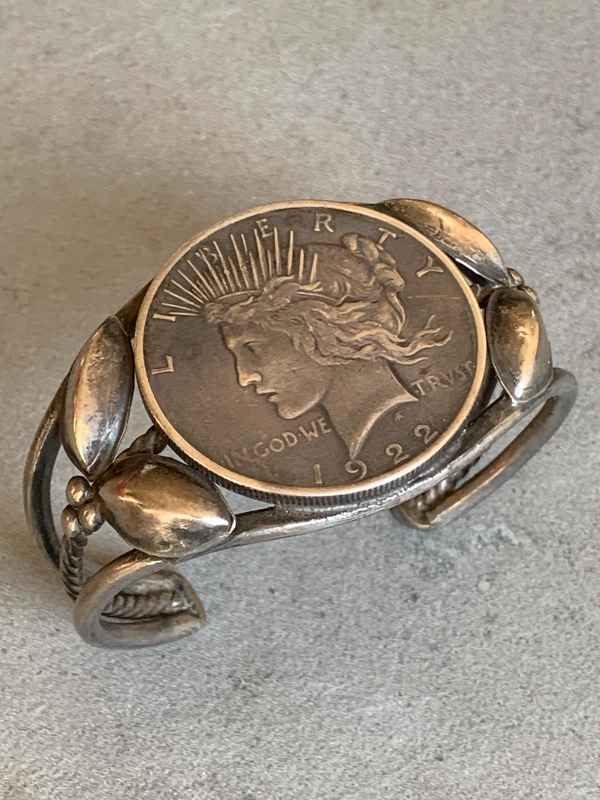 Sterling Bracelet with Peace Dollar Coin