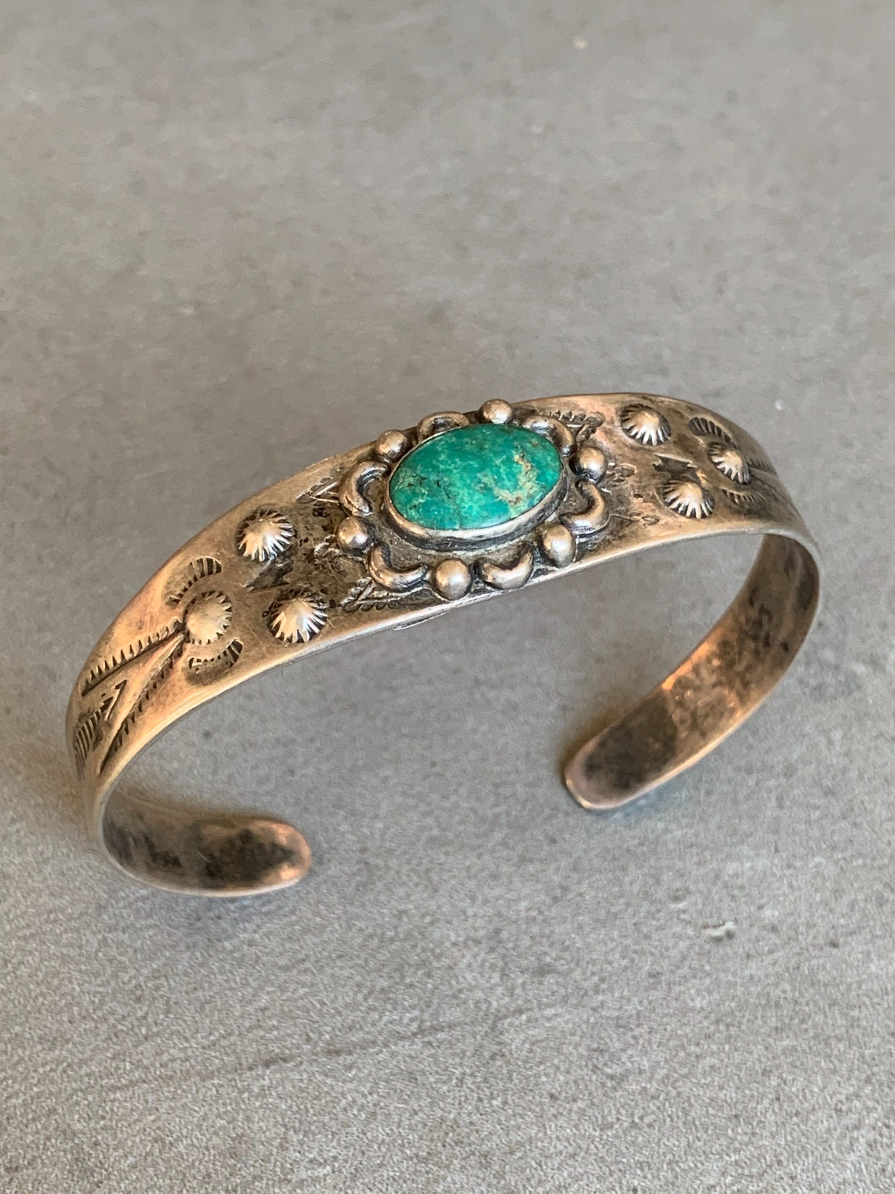 Fred Harvey Era Sterling Bracelet Turquoise