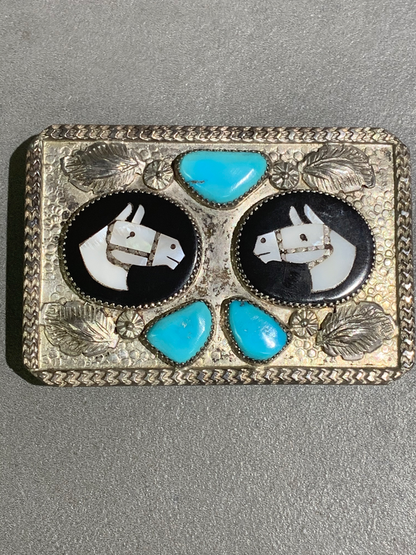 Isabel Simplicio Zuni Sterling Turquoise Bridle Buckle