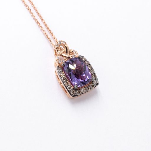 Amethyst & Chocolate Diamond LeVian Pendant and Chain