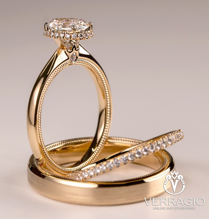 Verragio Solitaire Collection Hidden Halo Diamond Engagement Ring Lab Grown Center Diamond