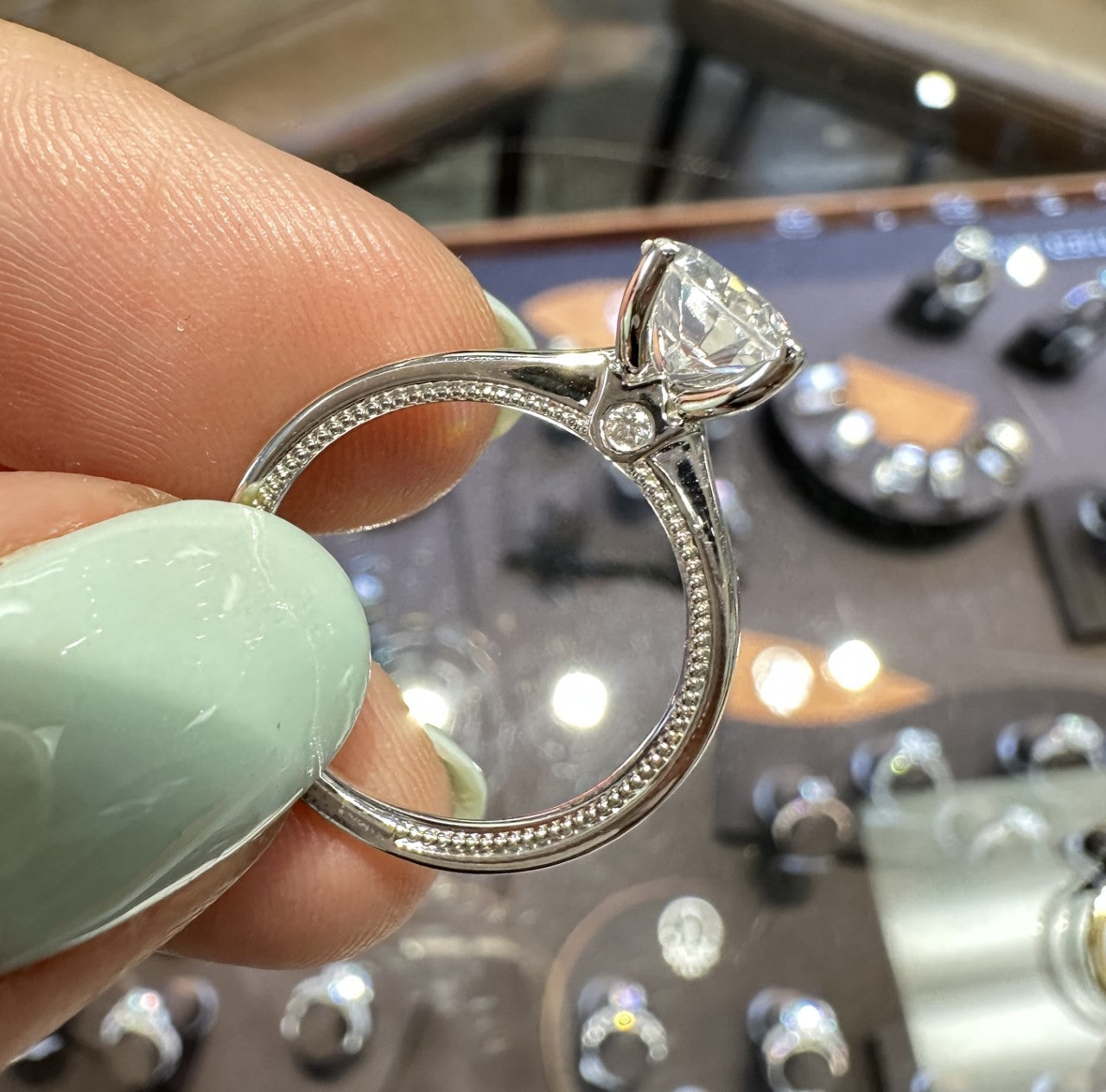 Verragio Solitaire Diamond Ring set with 1 ct Lab Grown Center Diamond