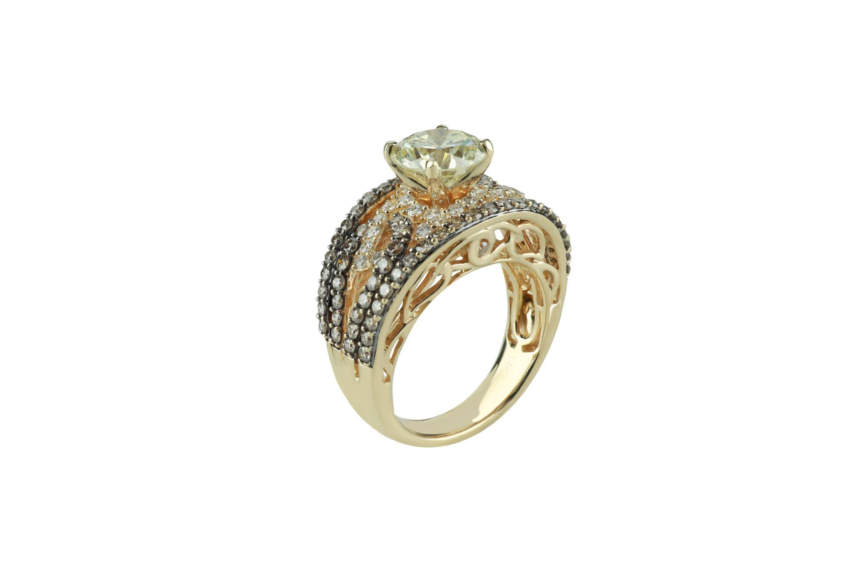 LeVian Bridal Collection Diamond Engagement Ring 3.84 ctw Honey Gold