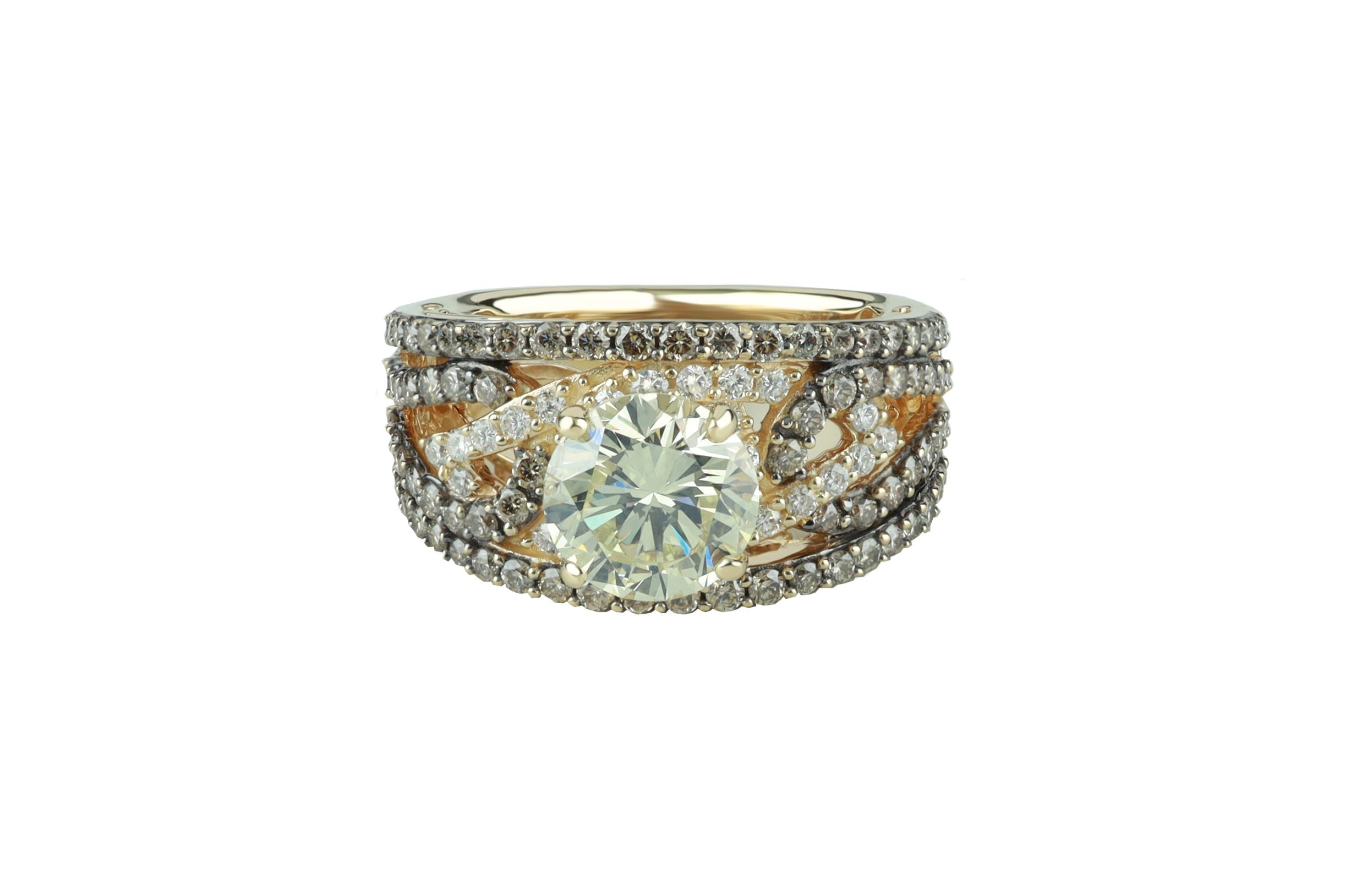 LeVian Bridal Collection Diamond Engagement Ring 3.84 ctw Honey Gold