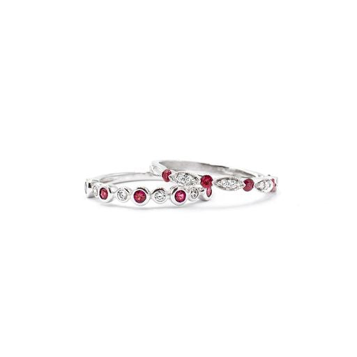 Ruby & Diamond Stackable Bands