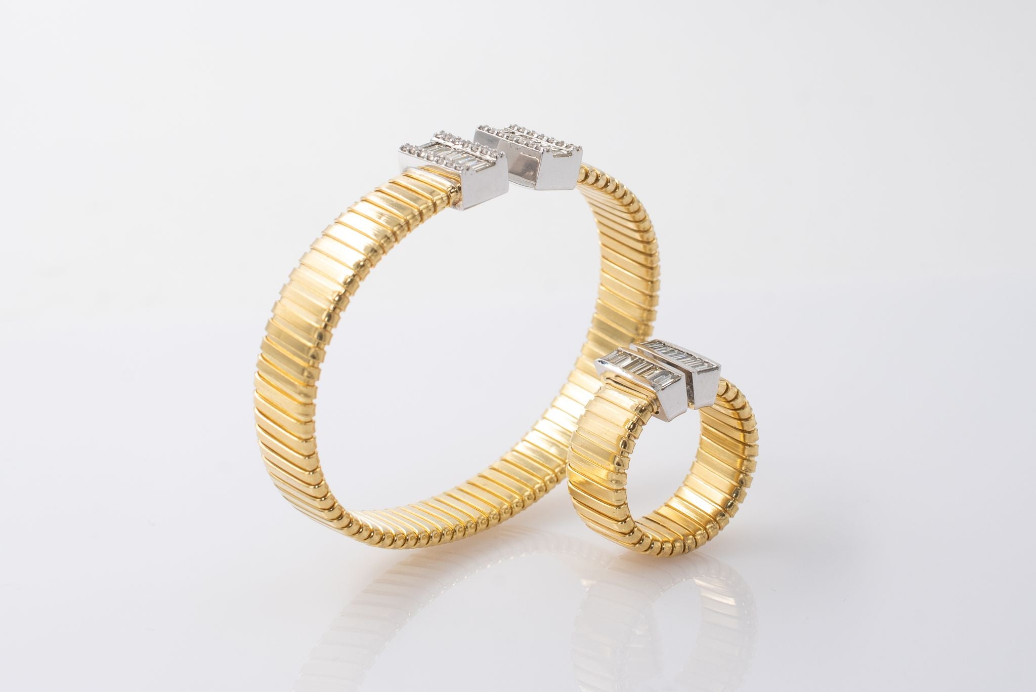 Ladies Baguette Diamond Bracelet and Ring Set