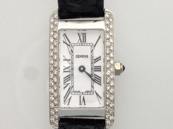 Geneve Ladies Watch .30 CT Total Weight Diamonds 14KT White Gold 8936