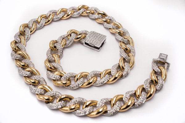 8 ctw Two-Tone Cuban Diamond Necklace Chain