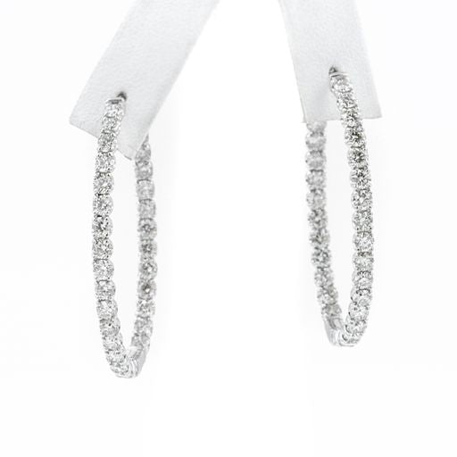 5 ctw Diamond Hoop Earrings Inside/Out