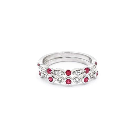Ruby & Diamond Stackable Bands